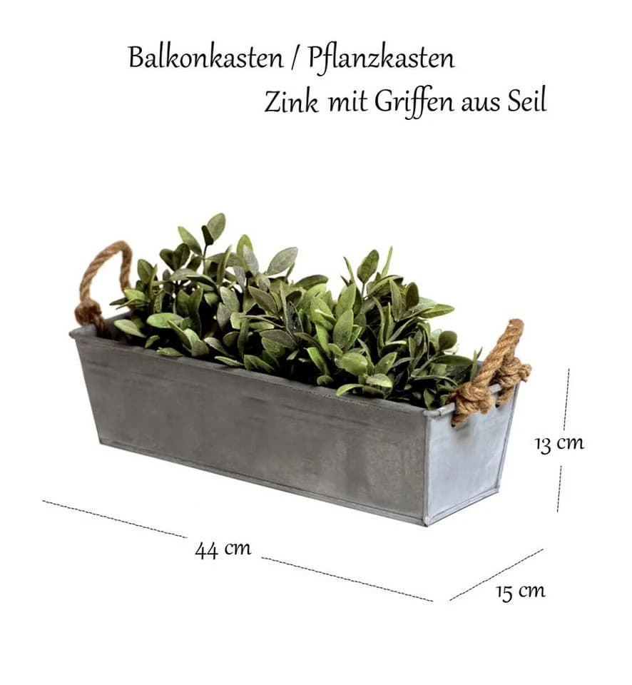 LB H&F Lilienburg Balkonkasten 44cm Zink Metall