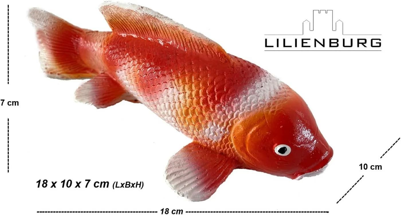 LB H&F Lilienburg Teichfigur Fisch KOI Schwimmtier Dekofigur