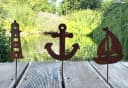 LB H&F Lilienburg Teichfigur 3er Set Maritime Deko Rost Optik Bild 2