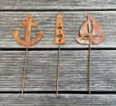 LB H&F Lilienburg Teichfigur 3er Set Maritime Deko Rost Optik Bild 4