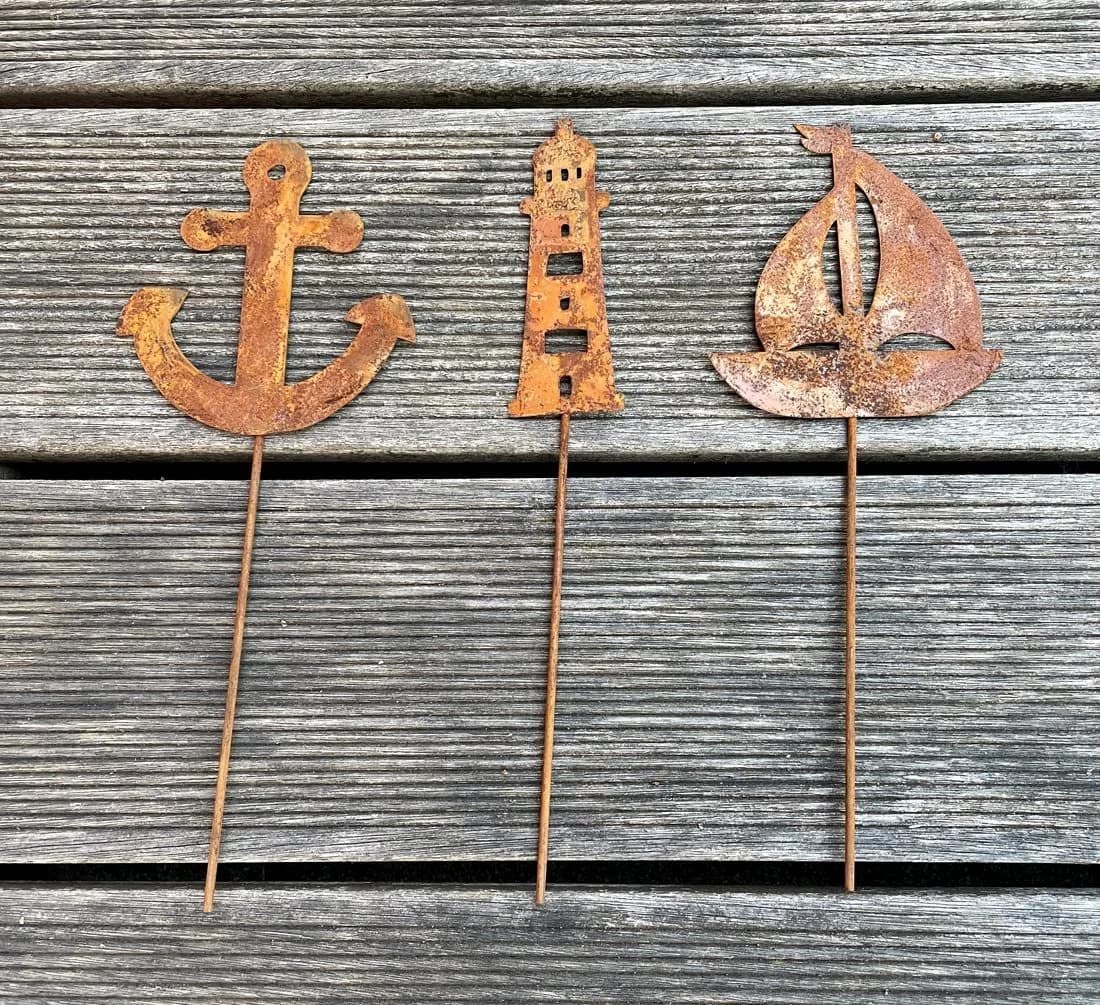 LB H&F Lilienburg Teichfigur 3er Set Maritime Deko Rost Optik - Bild 4
