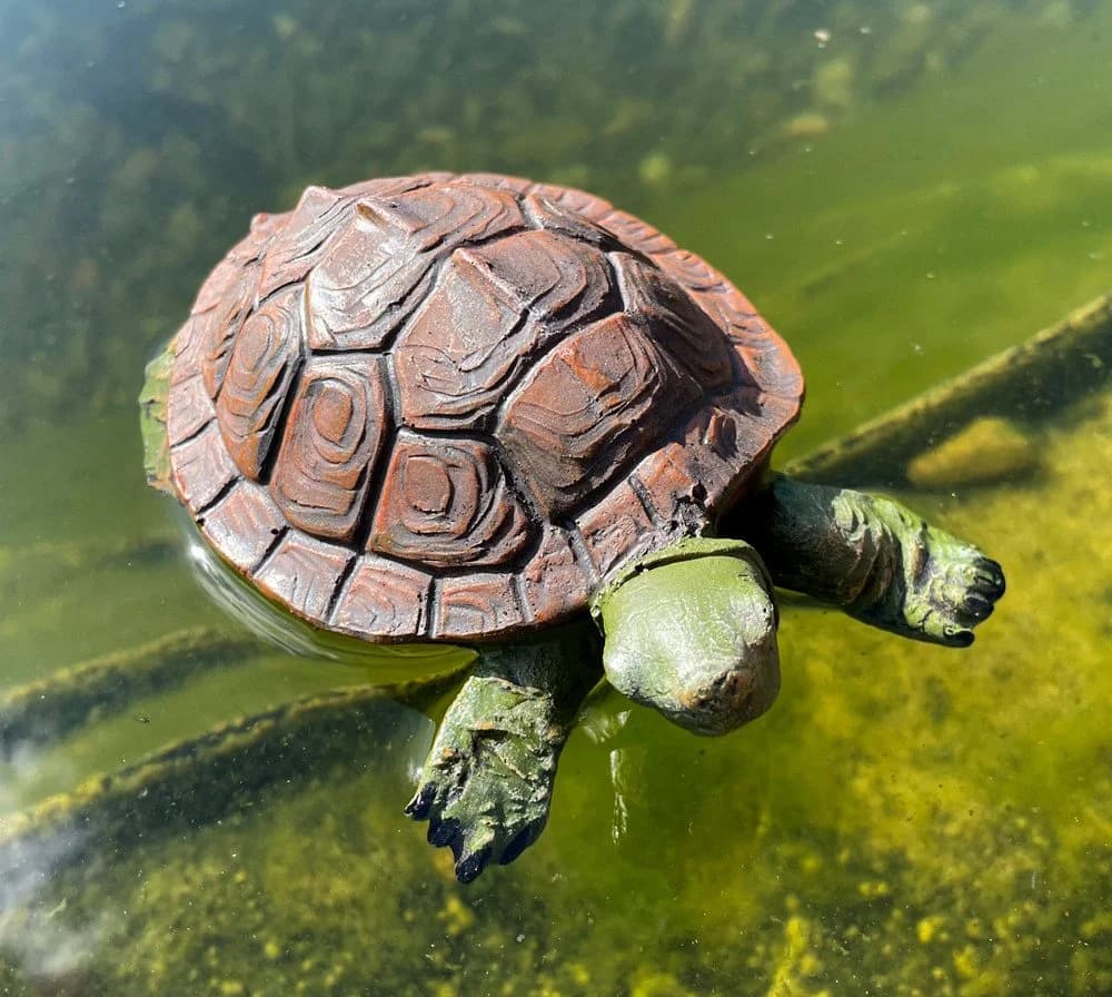 LB H&F Lilienburg Teichfigur Schildkröte Schwimmfigur - Bild 3