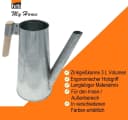hrb Gießkanne 3L feuerverzinkt Buchenholzgriff silber Bild 4