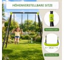 Baby Vivo Doppelschaukel Metall Gestell Kunststoff Sitz Bild 2
