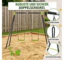 Baby Vivo Doppelschaukel Metall Gestell Kunststoff Sitz Bild 5
