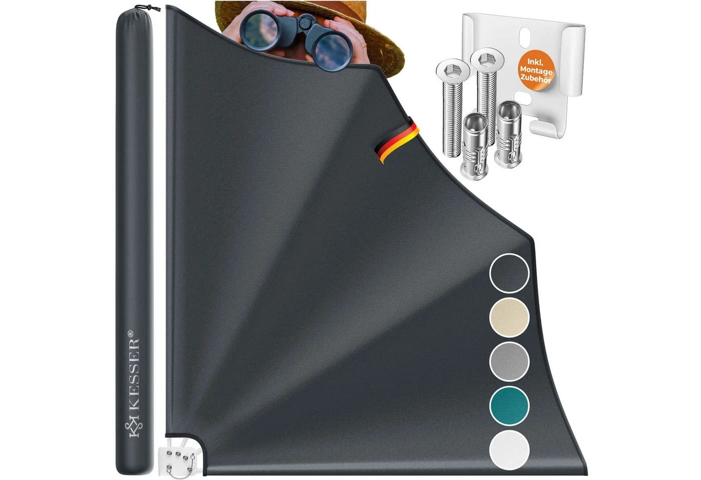 KESSER® Balkonfächer klappbar mit Wandhalterung 140x140cm - Bild 2