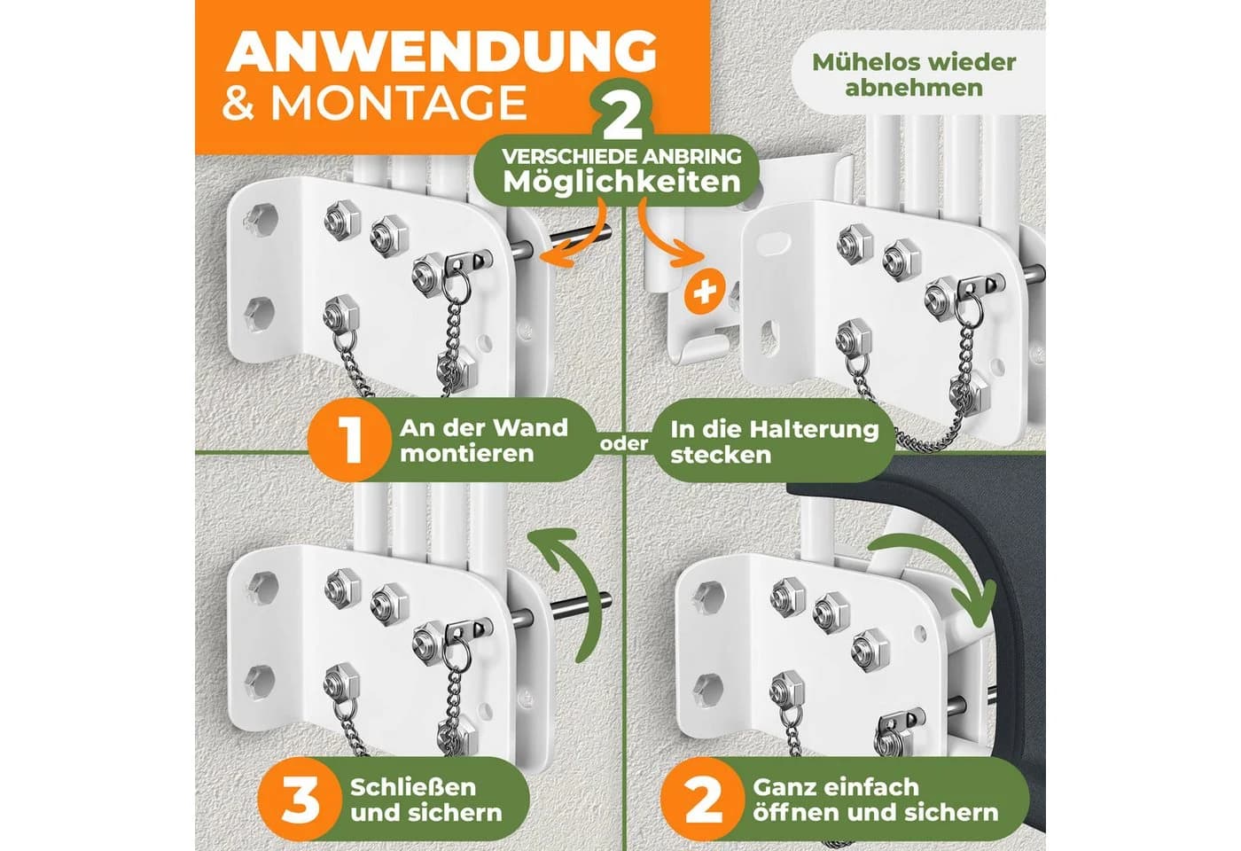 KESSER® Balkonfächer klappbar mit Wandhalterung 140x140cm - Bild 3