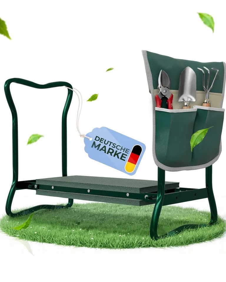 GardenAura Kniebank für Gartenarbeit klappbar mit Werkzeugtasche - Bild 2