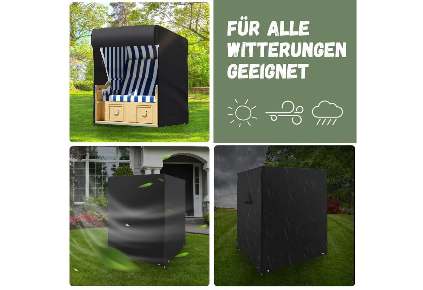 riijk Strandkorb-Schutzhülle 135 cm breit - Bild 5