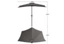 Sekey Balkonschirm Halbrund 270 cm Grau mit Kurbel und UV50+ Schutz Bild 3