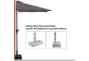 Sekey Balkonschirm Halbrund 270 cm Grau mit Kurbel und UV50+ Schutz Bild 4