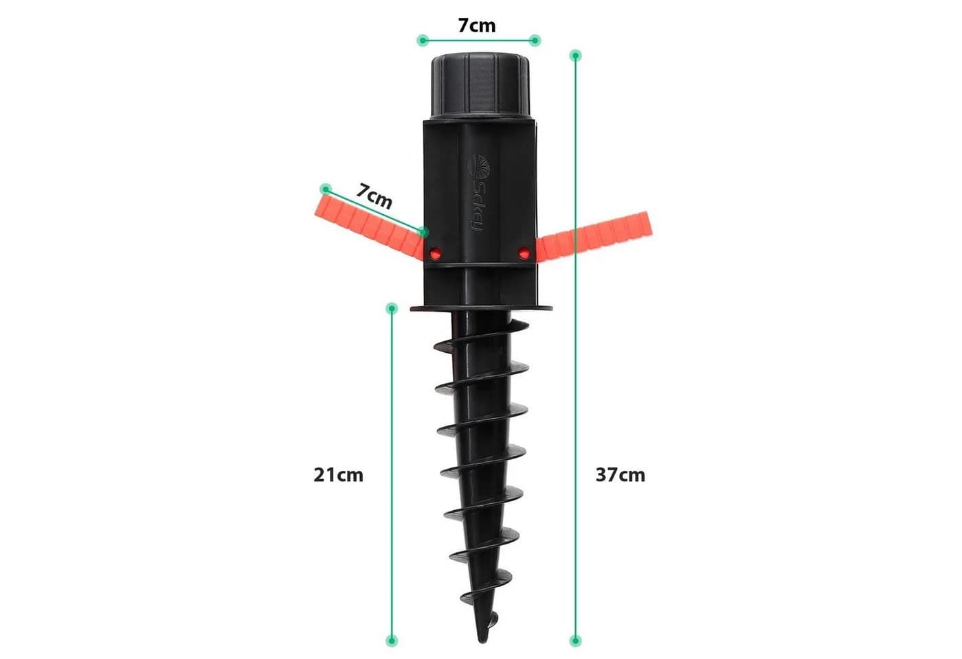 Sekey Sonnenschirmhalter Schwarz/Rot PVC mit Aufhängehaken - Bild 3