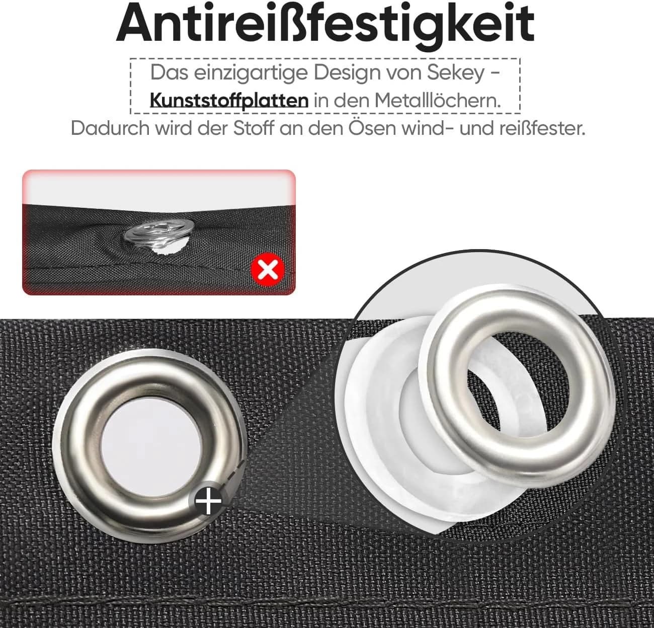 Sekey Balkonsichtschutz Schwarz 90x500cm UV-beständig Wetterfest - Bild 3