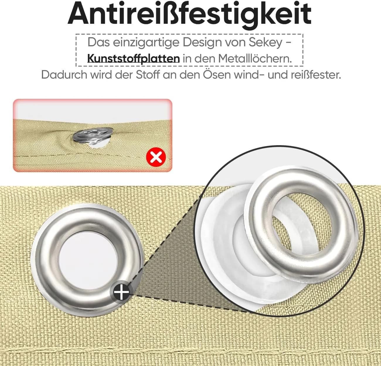 Sekey Balkonsichtschutz Beige Wetterfest 500x75 cm - Bild 4