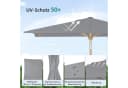 Sekey Sonnenschirm Rechteckig Aluminium Holzoptik mit Kurbel UV50+ Bild 4