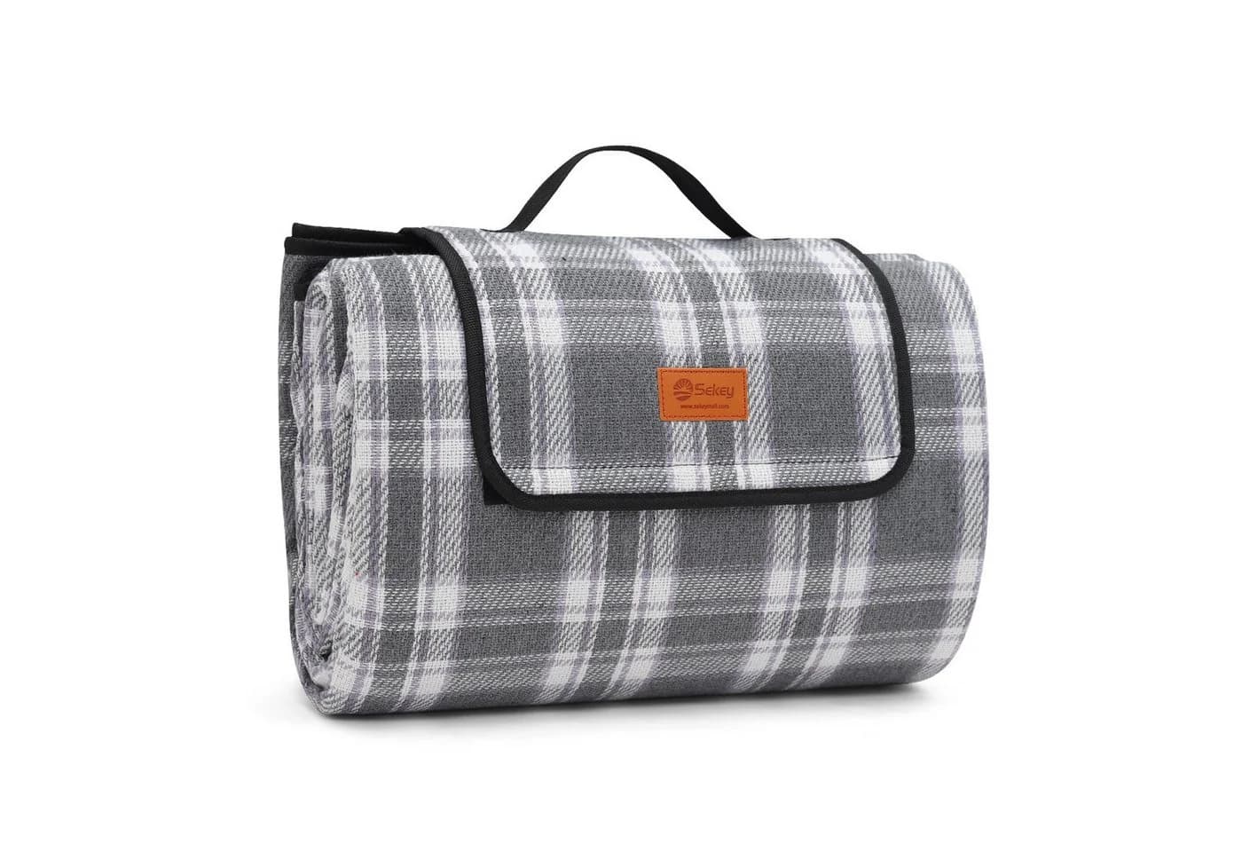 Sekey Picknickdecke 200x200 cm Grau Wasserdicht Faltbar - Bild 2