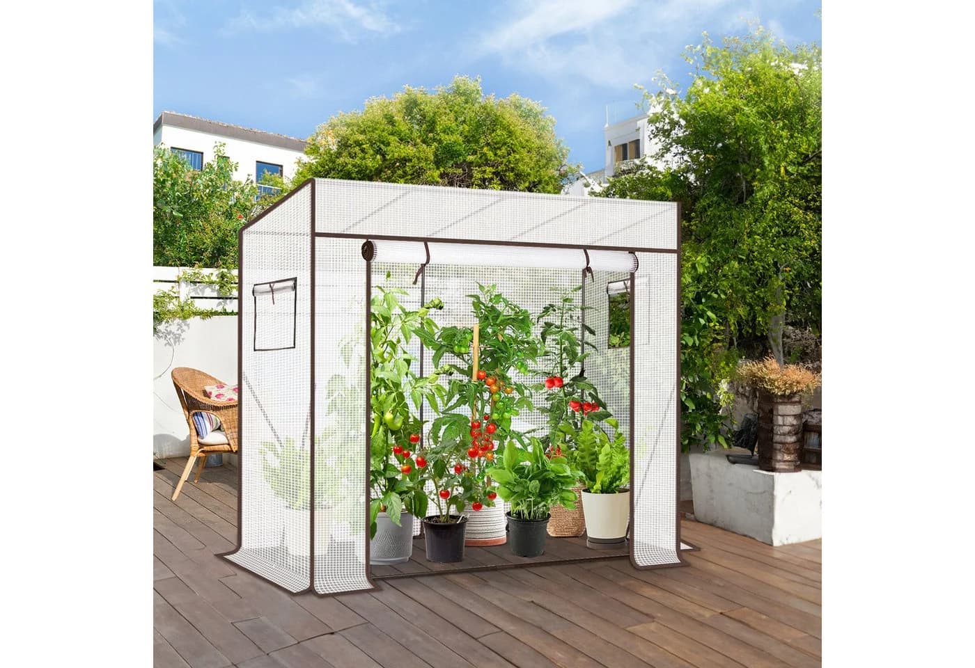 Sekey Foliengewächshaus Weiß Wasserdicht UV-Schutz