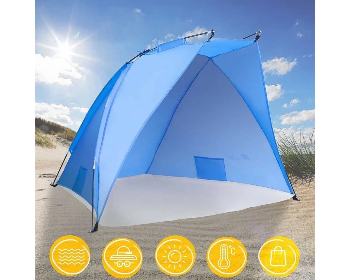 TRESKO Strandmuschel Pop Up Zelt UV Schutz 50+ Wasserdicht - Bild 2
