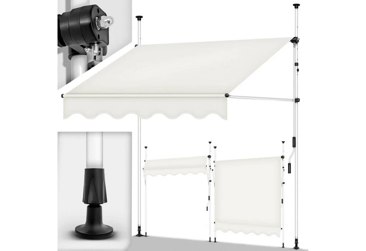 tillvex Klemmmarkise Balkonmarkise Beige Höhenverstellbar - Bild 2