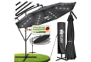 tillvex Sonnenschirm LED Solar 3m Anthrazit Aluminium Bild 2