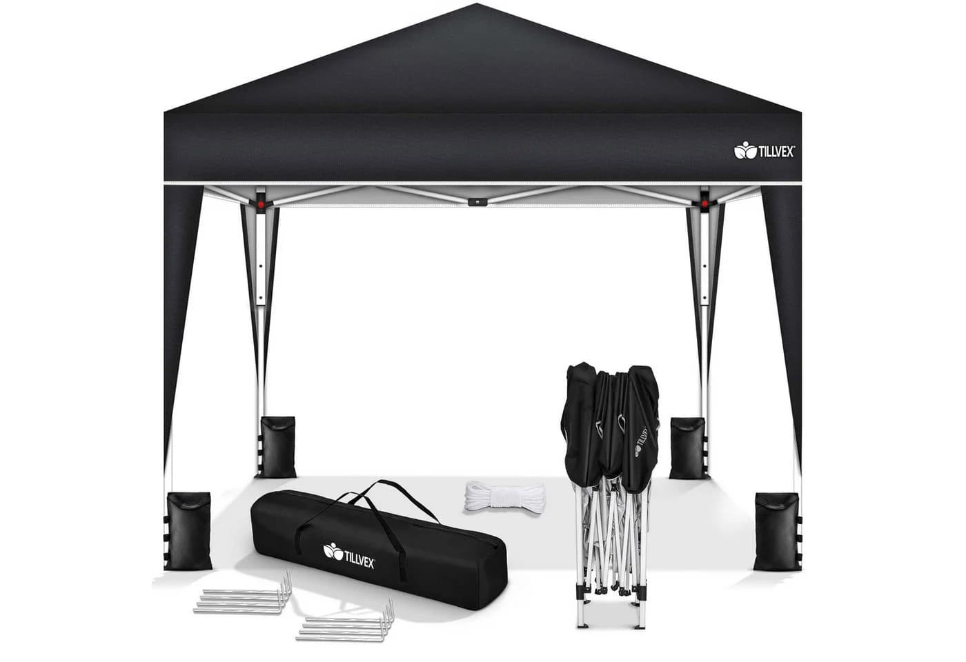 tillvex Pavillon 3x3m Wasserdicht Schwarz UV50+ Schutz - Bild 2