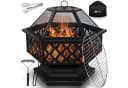 tillvex Feuerschale 4in1 Grill Feuerstelle mit Funkenschutz Schwarz Bild 2