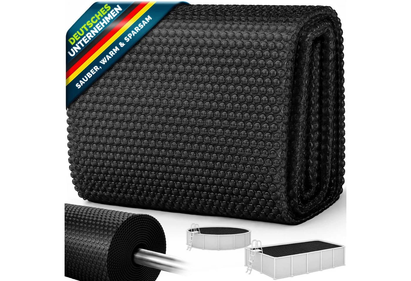 tillvex Pool Solarabdeckplane Schwarz 120 µm Solarfolie zuschneidbar - Bild 2