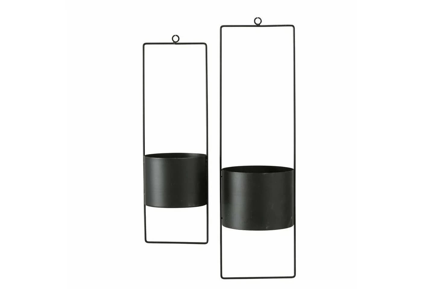 Meinposten Blumenampel 2er Set Hängetopf Metall Schwarz - Bild 2