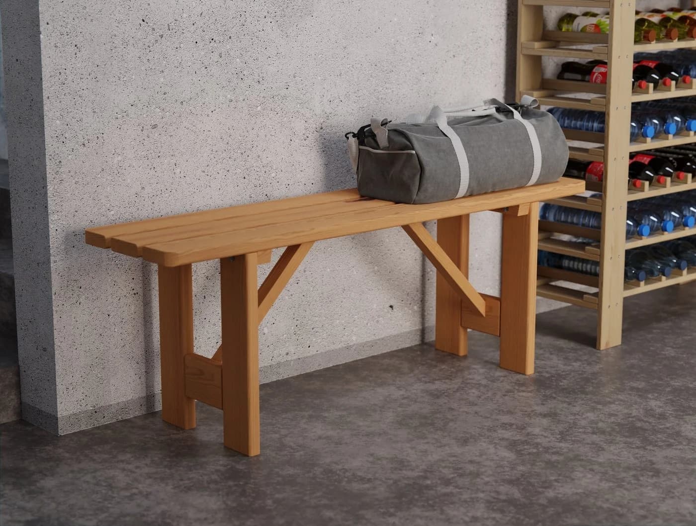 Lenmar Gartenbank Massivholz Kiefernholz TEAK Farbton - Bild 3