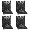 NYVI Gartenstuhl-Auflage Barcelona 4er Set Schwarz Black Flower Bild 1