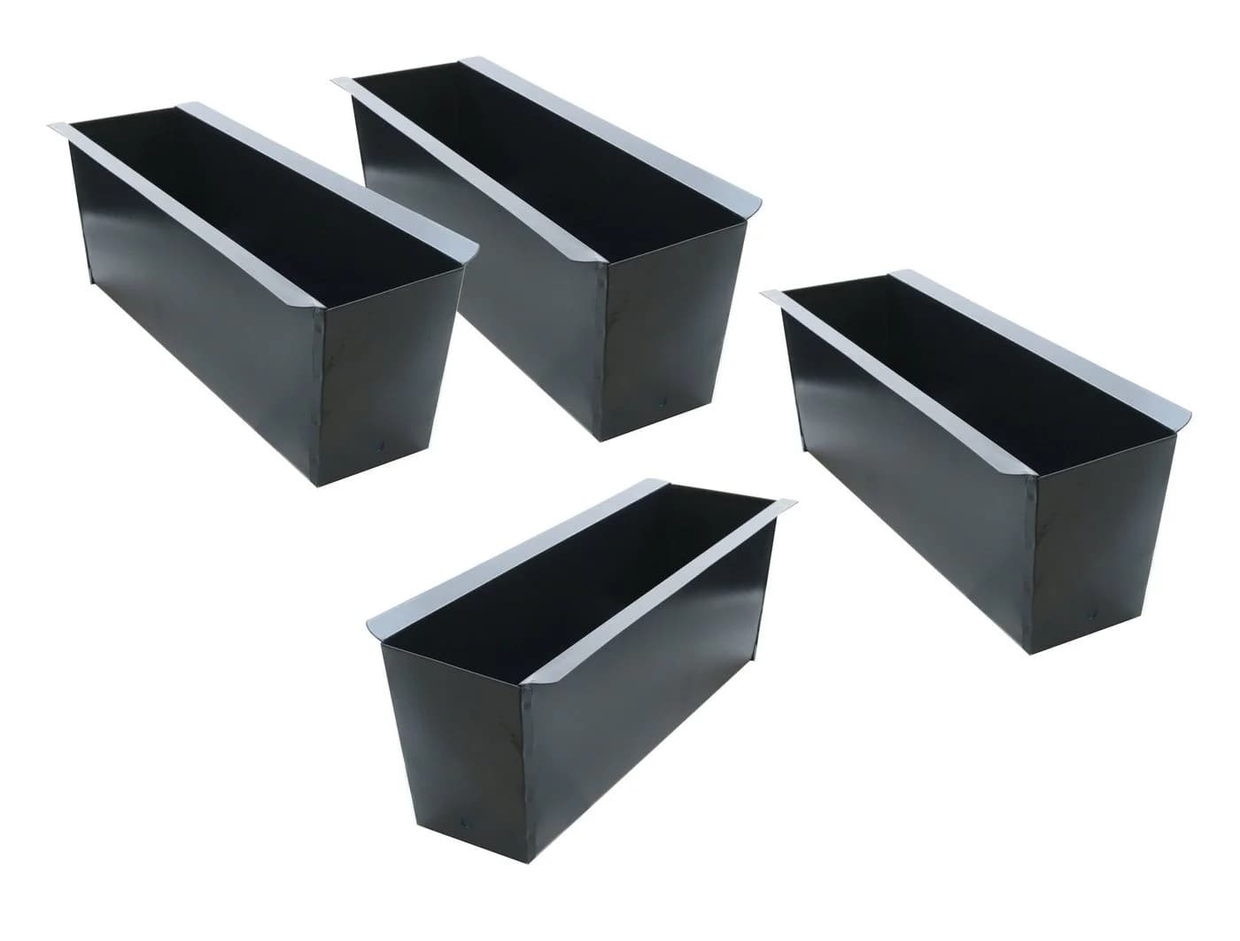 Spetebo Blumenkasten Metall 4er Set Schwarz - Bild 2