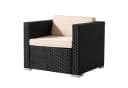 Arebos Gartensessel Poly-Rattan Schwarz mit Kissen Bild 2