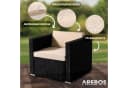 Arebos Gartensessel Poly-Rattan Schwarz mit Kissen Bild 3
