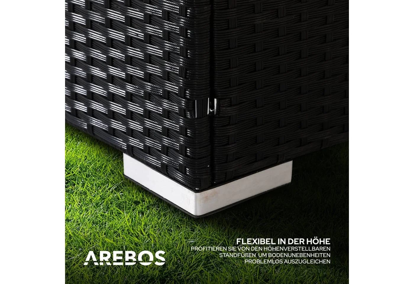 Arebos Gartensessel Poly-Rattan Schwarz mit Kissen - Bild 5