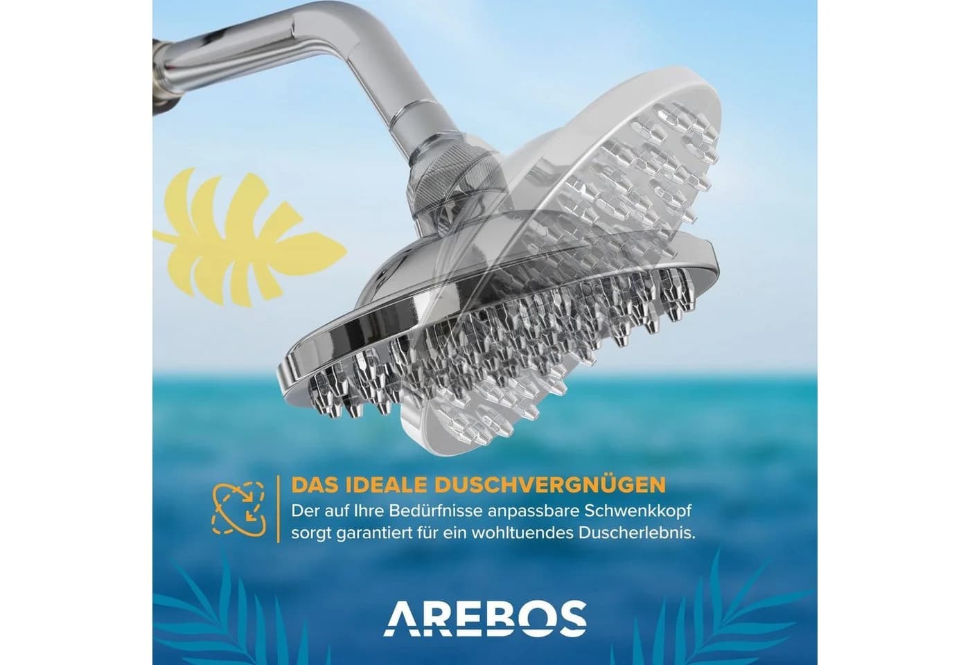 Arebos Solardusche 35L mit Thermometer & Fußdusche Schwarz/Gold/Silber - Bild 4