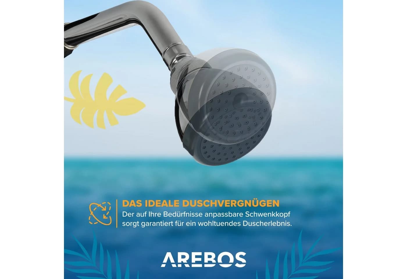 Arebos Solardusche 20L Schwarz mit Thermometer & Fußdusche - Bild 4