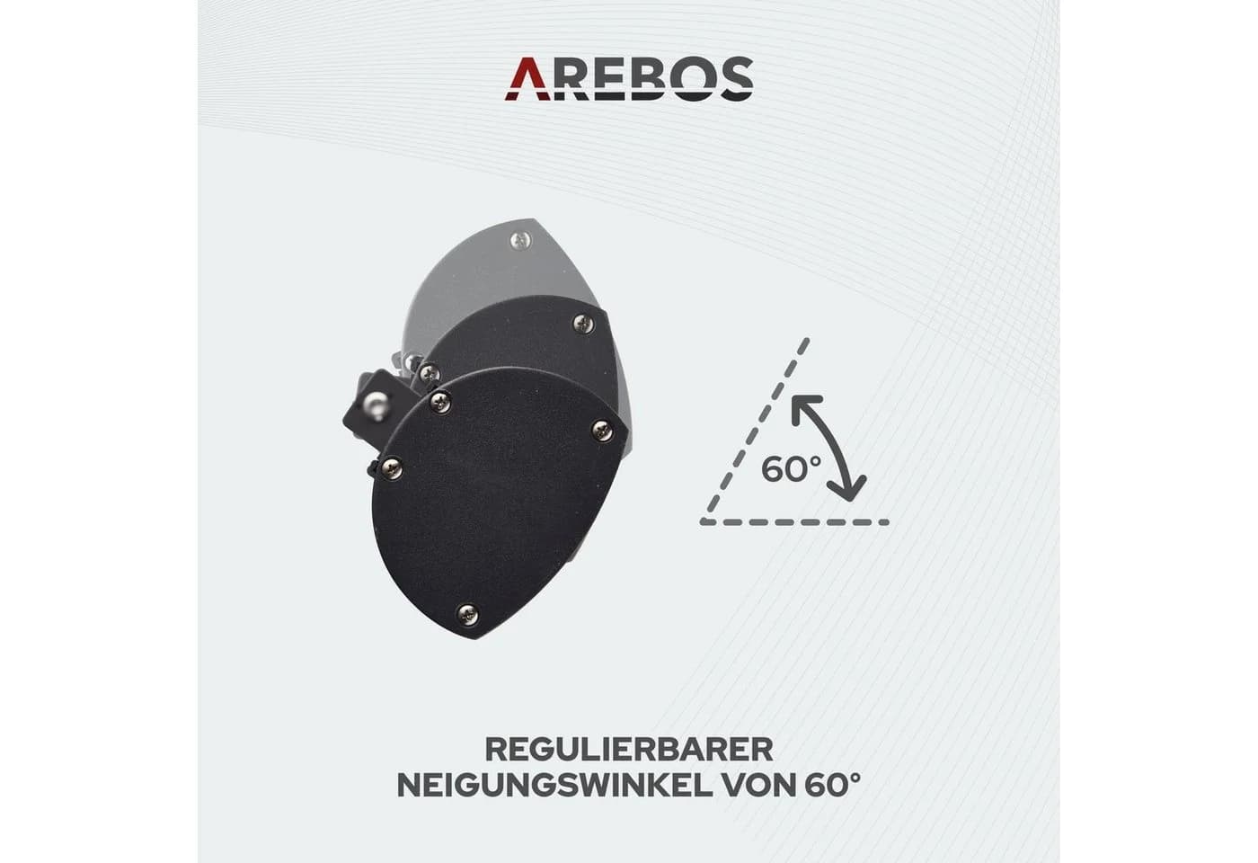 Arebos Heizstrahler 2000W mit Fernbedienung, 2 Leistungsstufen, 9 Heizstufen, IP65 - Bild 4