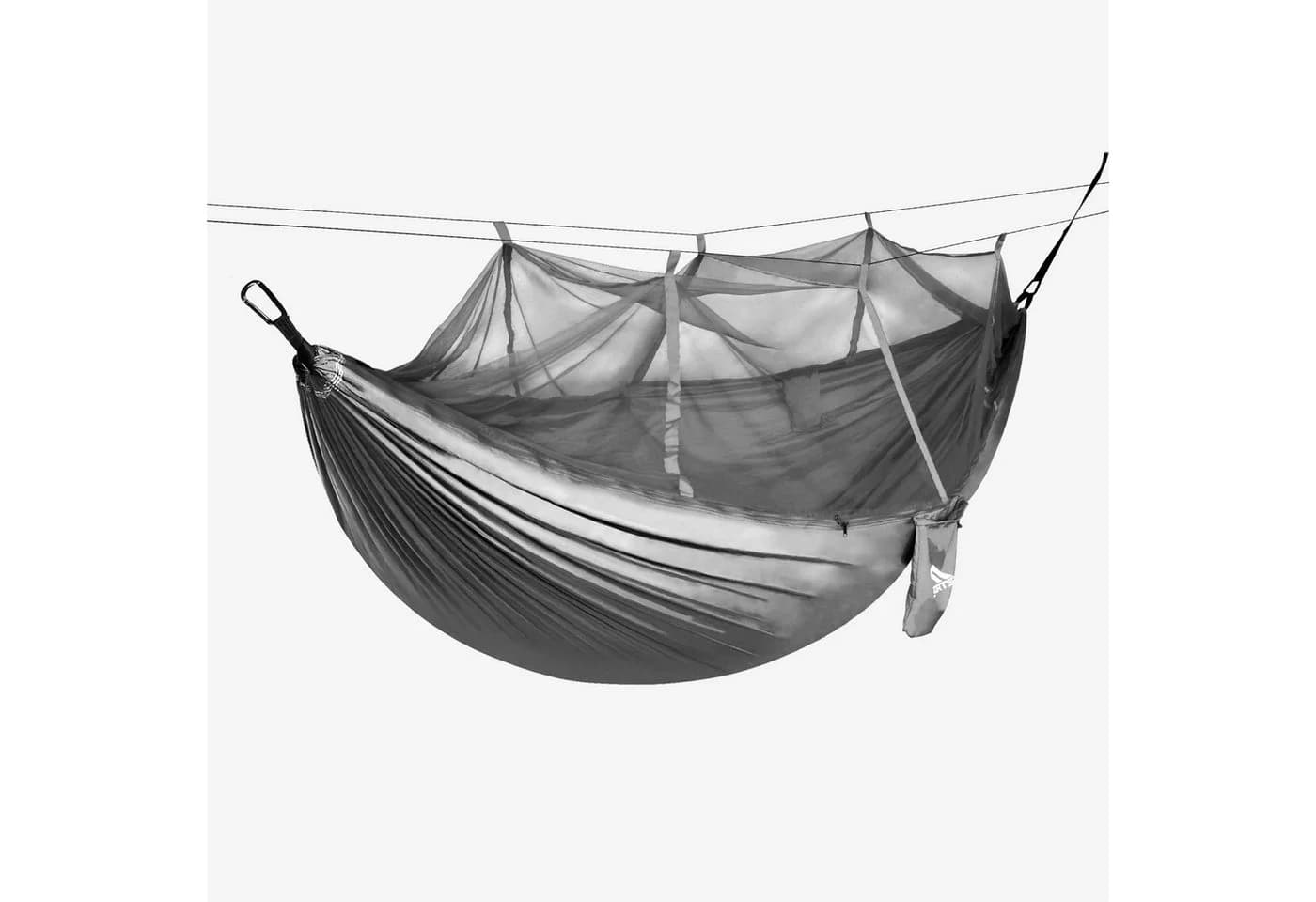 MSports® Hängematte mit Moskitonetz Grau Camping Outdoor - Bild 2