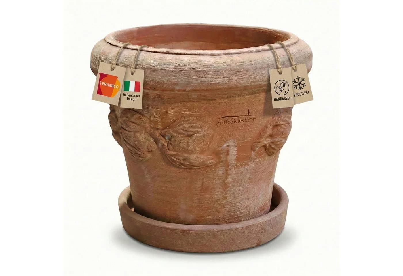 Teramico Blumentopf Terrakotta Limone mit Untersetzer 26cm - Bild 2