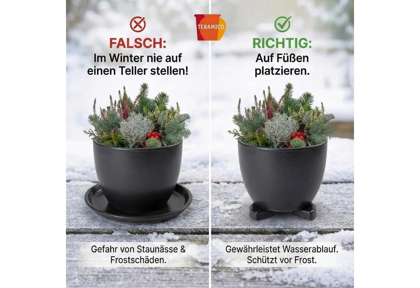 Teramico Blumentopfuntersetzer Keramik Anthrazit Handgefertigt - Bild 4