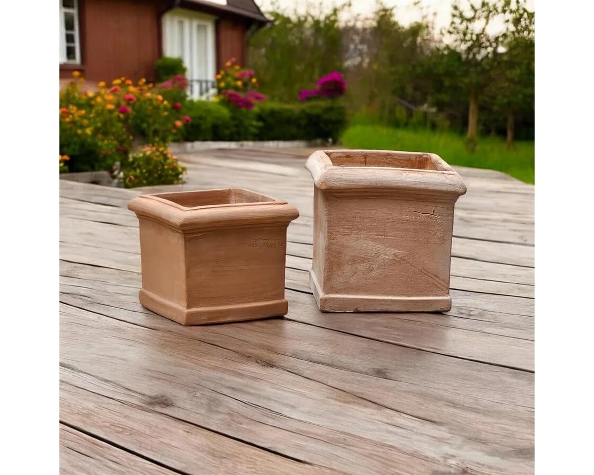 Teramico Pflanzkübel Terrakotta Modell "Cubo Liscio" 25cm frostfest - Bild 5