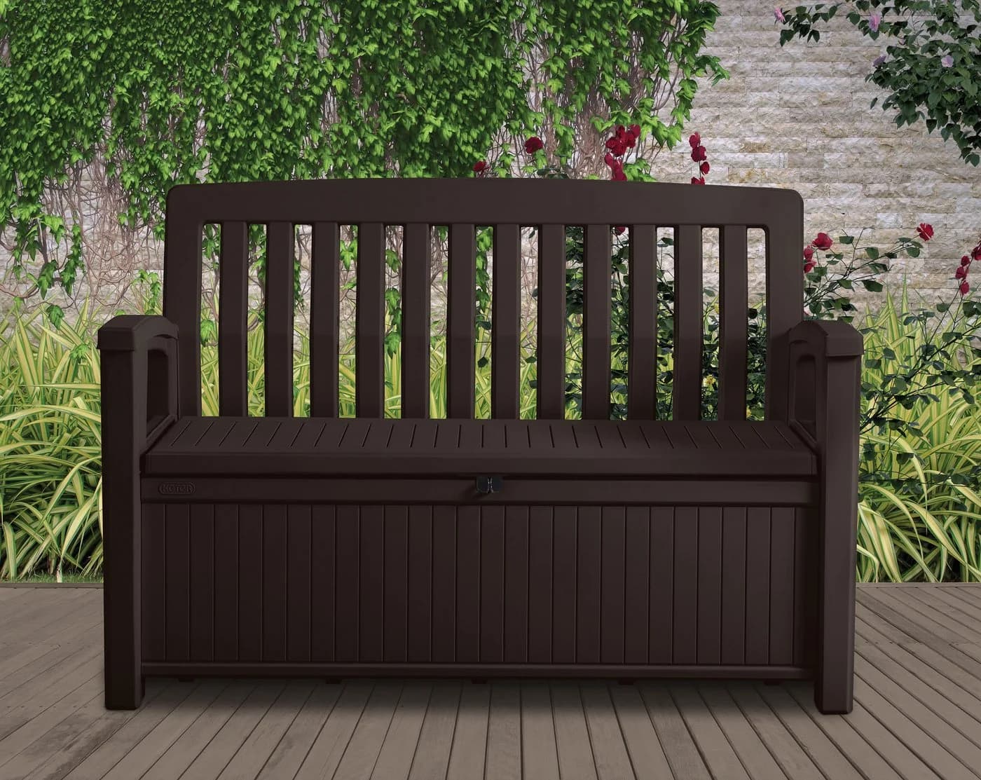 Keter Gartenbank PATIO Braun Anthrazit Stauraum UV-beständig - Bild 2