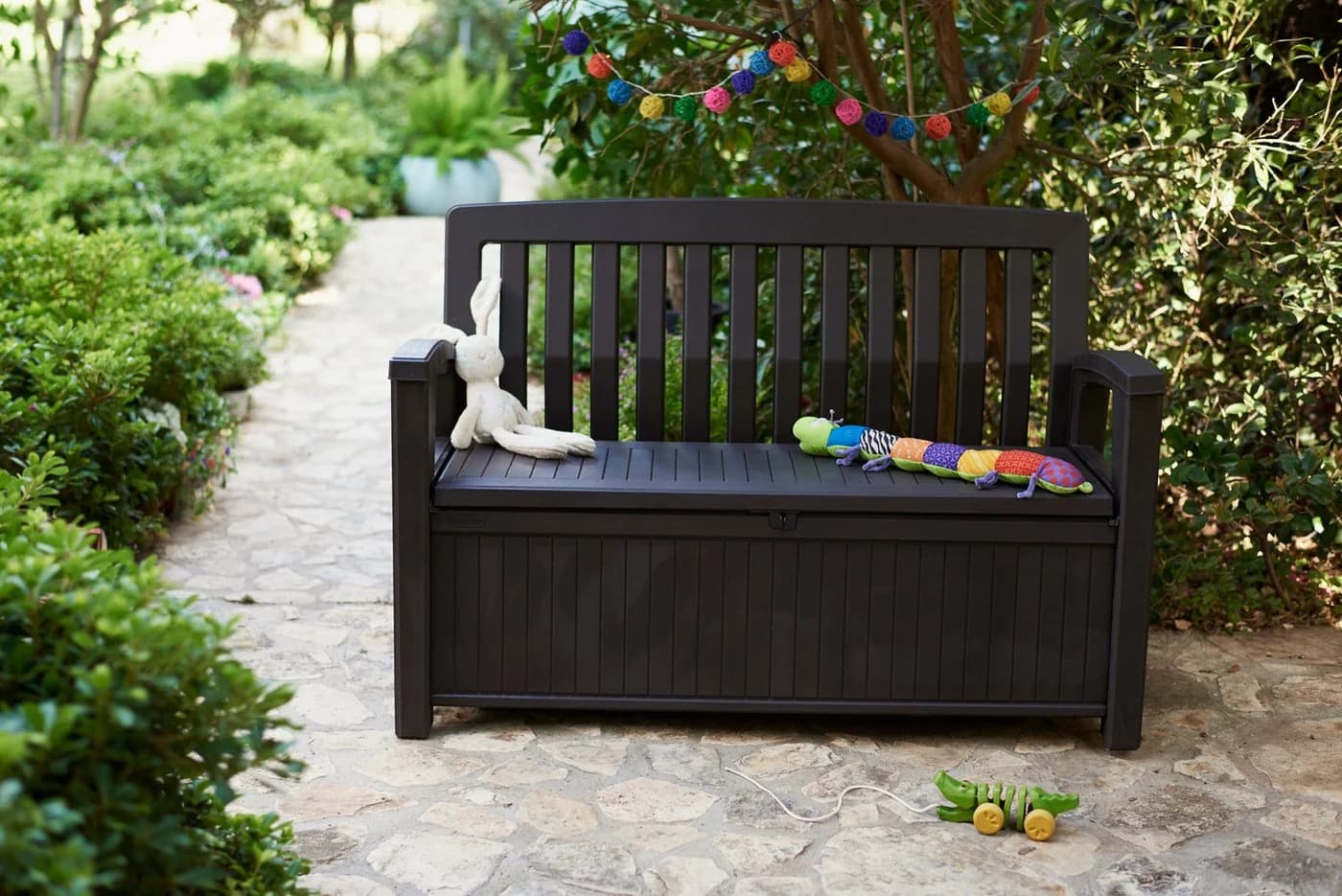 Keter Gartenbank PATIO Braun Anthrazit Stauraum UV-beständig - Bild 5