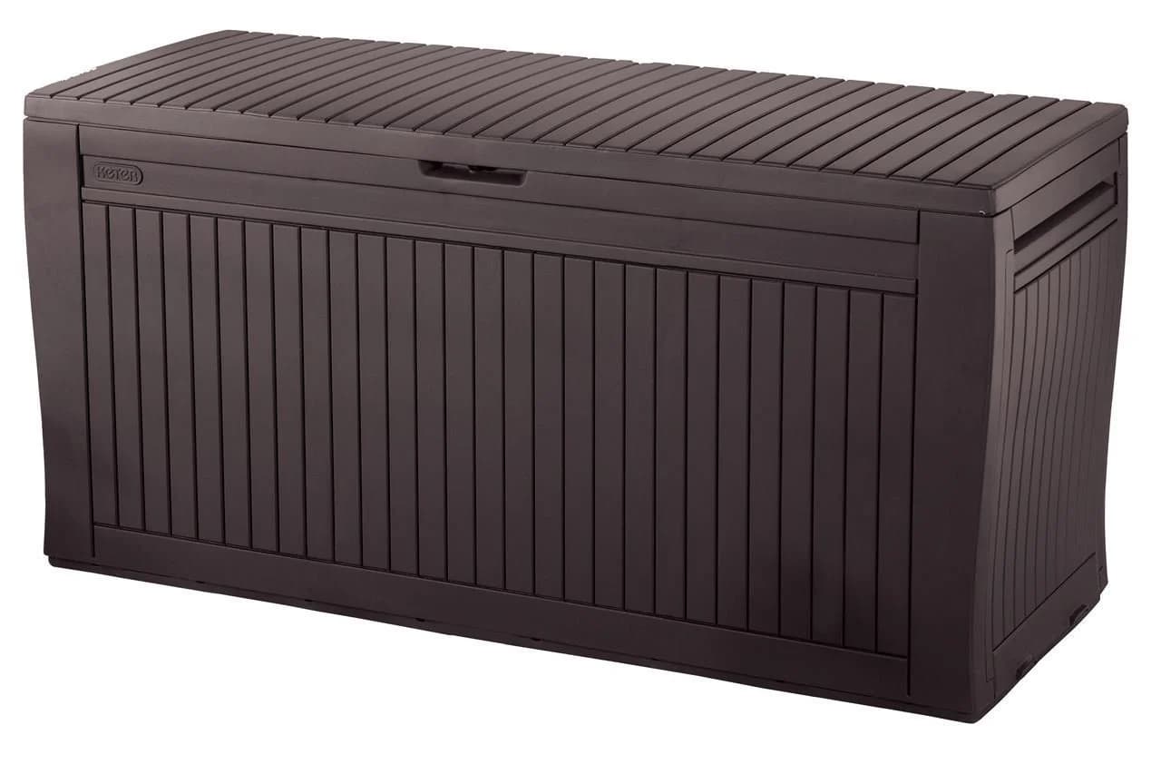 Keter Gartenbox Comfy 270L Braun Anthrazit Kunststoffbox mit Rollen - Bild 2