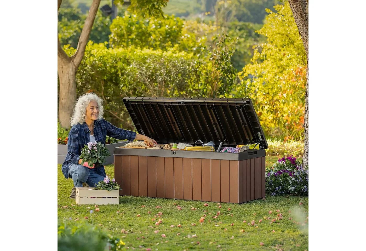 Keter Gartenbox DARWIN Braun 380 L witterungsbeständig - Bild 4