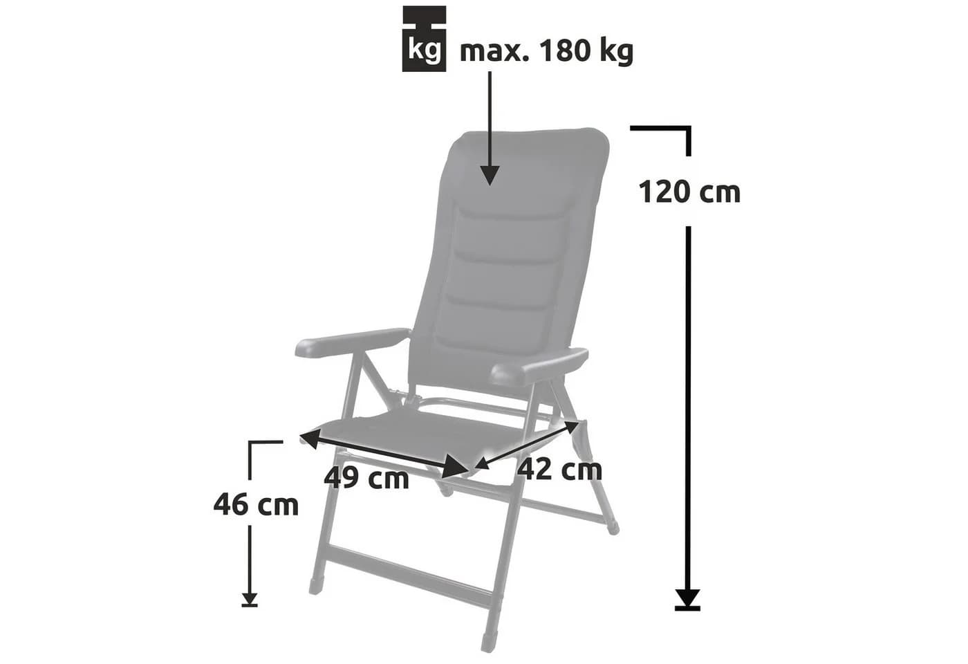 yourGEAR Sovana 3D Hochlehner Klappstuhl mit 3D Mesh Bezug