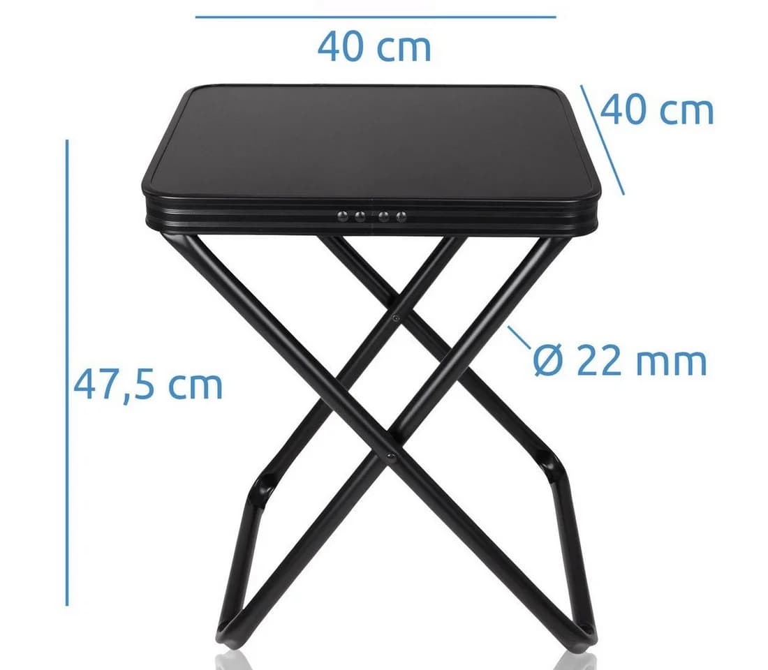 yourGEAR Campingstuhl Tavolino 3D Hocker mit Tischplatte Alu Quick Dry Polsterung