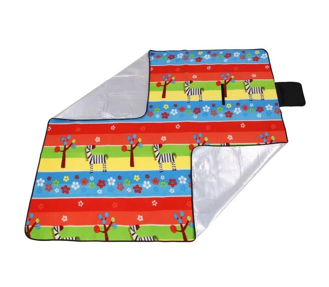 yourGEAR Kids XL Picknickdecke 200x200 Camping Fleece Decke wasserdichte & isolierte Stranddecke - Bild 4
