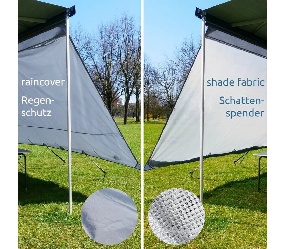 yourGEAR Sun + Rain Blocker Vorzelt 2,4x2m blau/grau - Bild 4