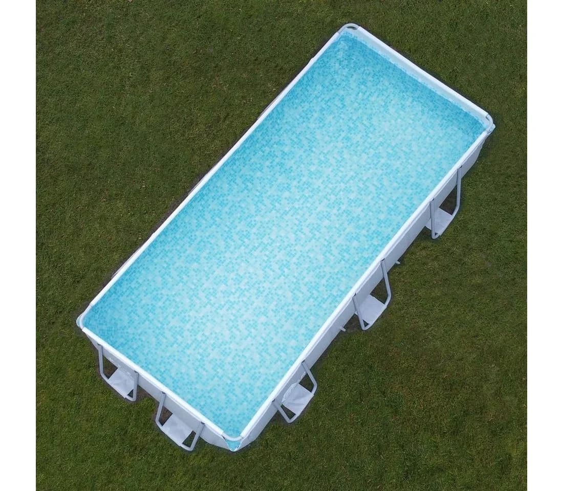 yourGEAR Stahlrahmenpool Rechteck 4x2m Gartenpool mit Sicherheitsabdeckung